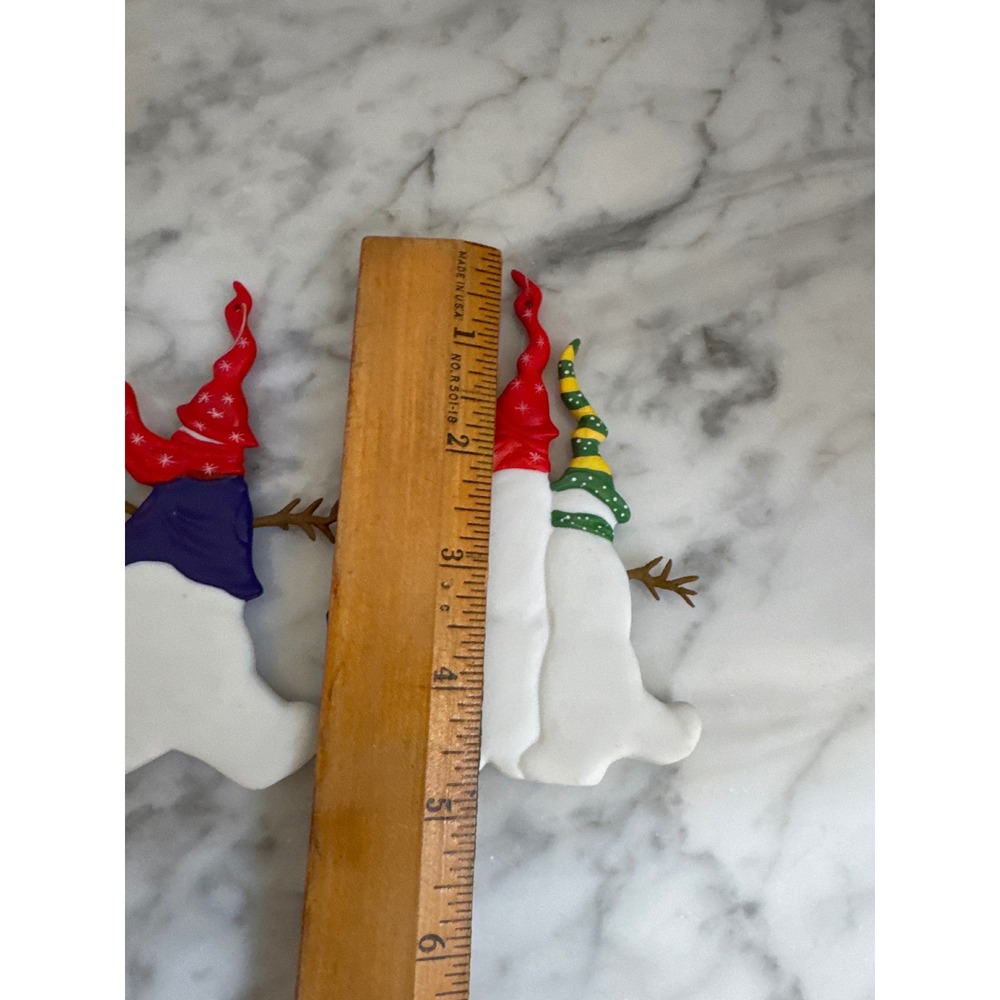 Dept 56 Vintage Snowman Christmas Ornaments Set of 2 Hand Painted 1994 KB94 - Picture 7 of 9